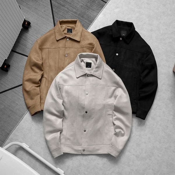  Áo Khoác Da Lộn Cổ Bẻ 1917 