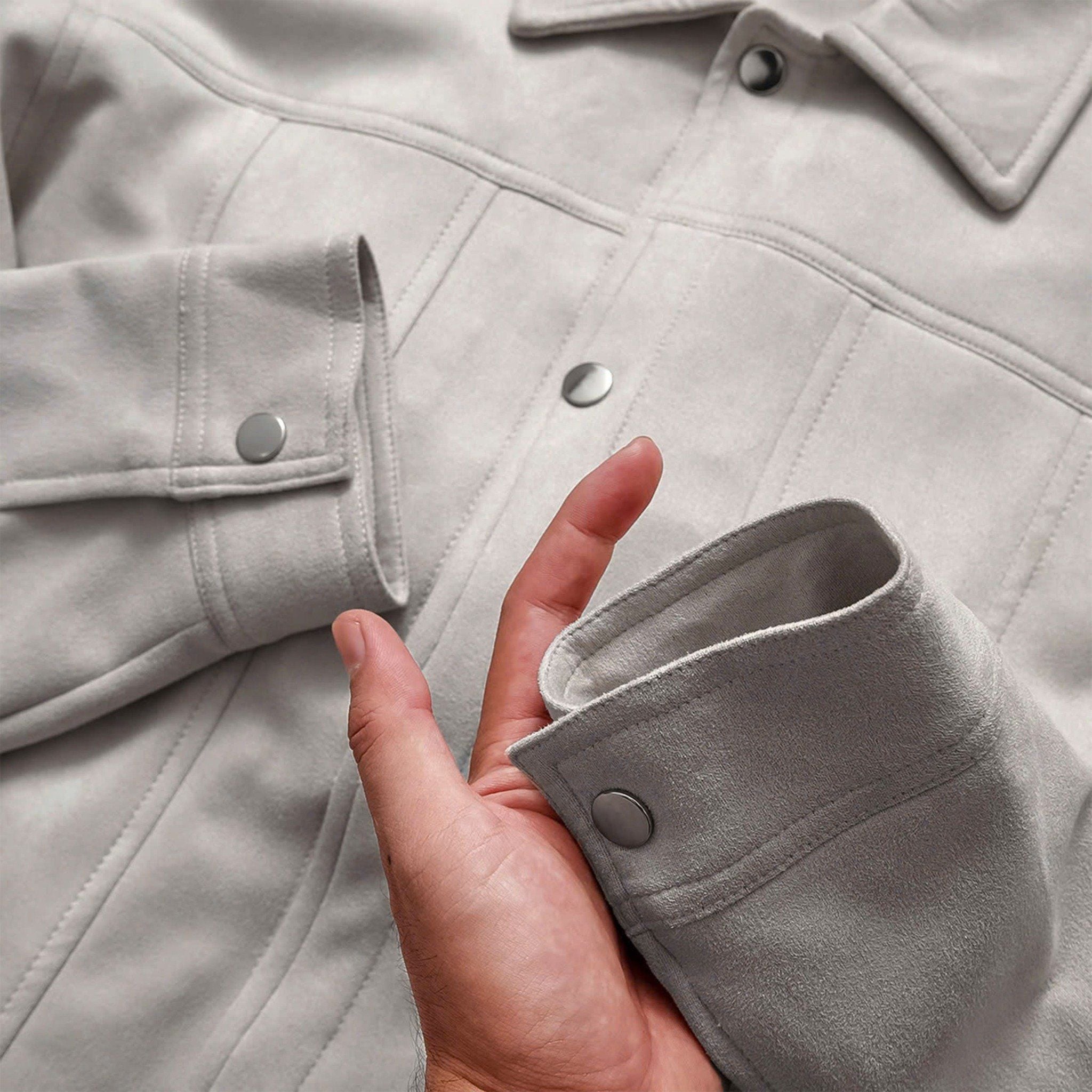  Áo Khoác Da Lộn Cổ Bẻ 1917 