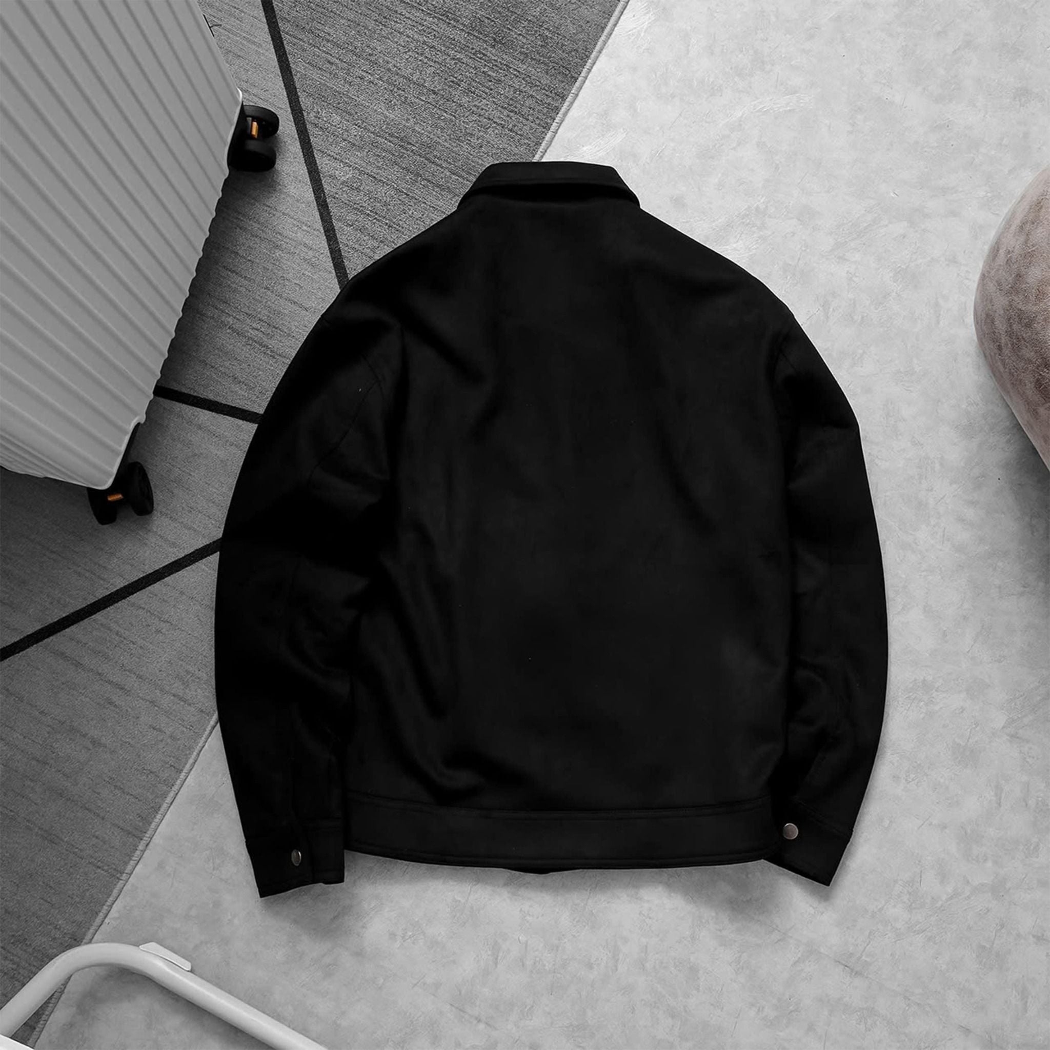  Áo Khoác Da Lộn Cổ Bẻ 1917 