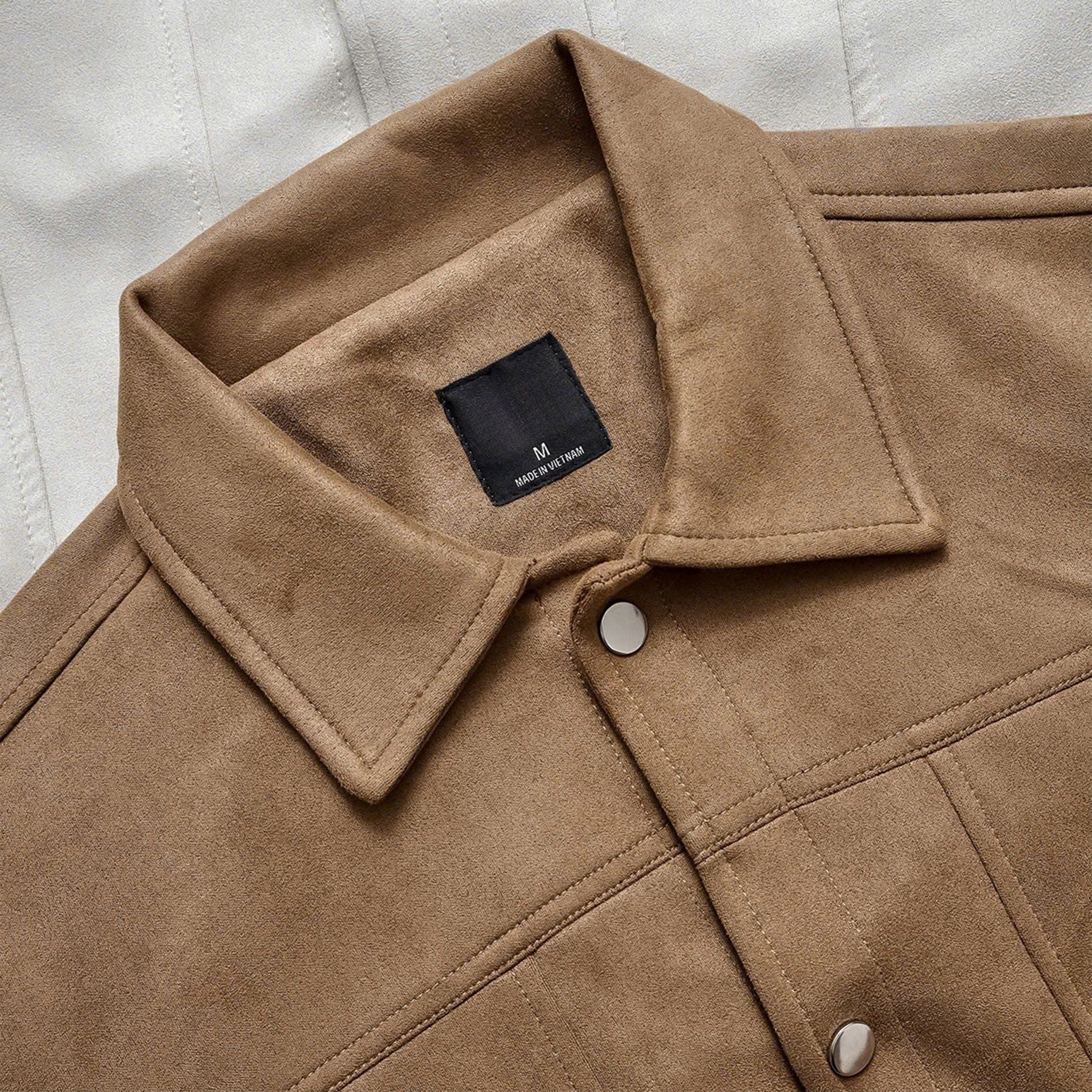  Áo Khoác Da Lộn Cổ Bẻ 1917 