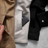  Áo Khoác Da Lộn Cổ Bẻ 1917 