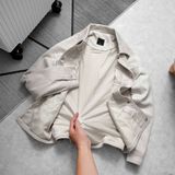  Áo Khoác Da Lộn Cổ Bẻ 1917 