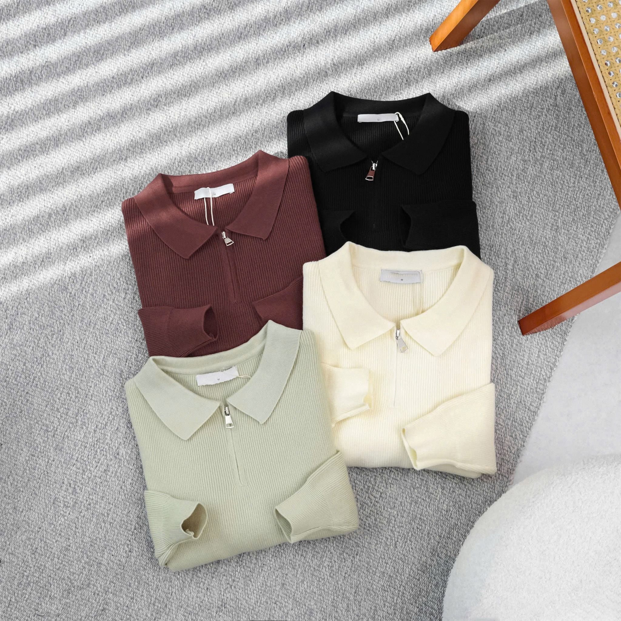  Áo Len Polo Cổ Zip 1926 