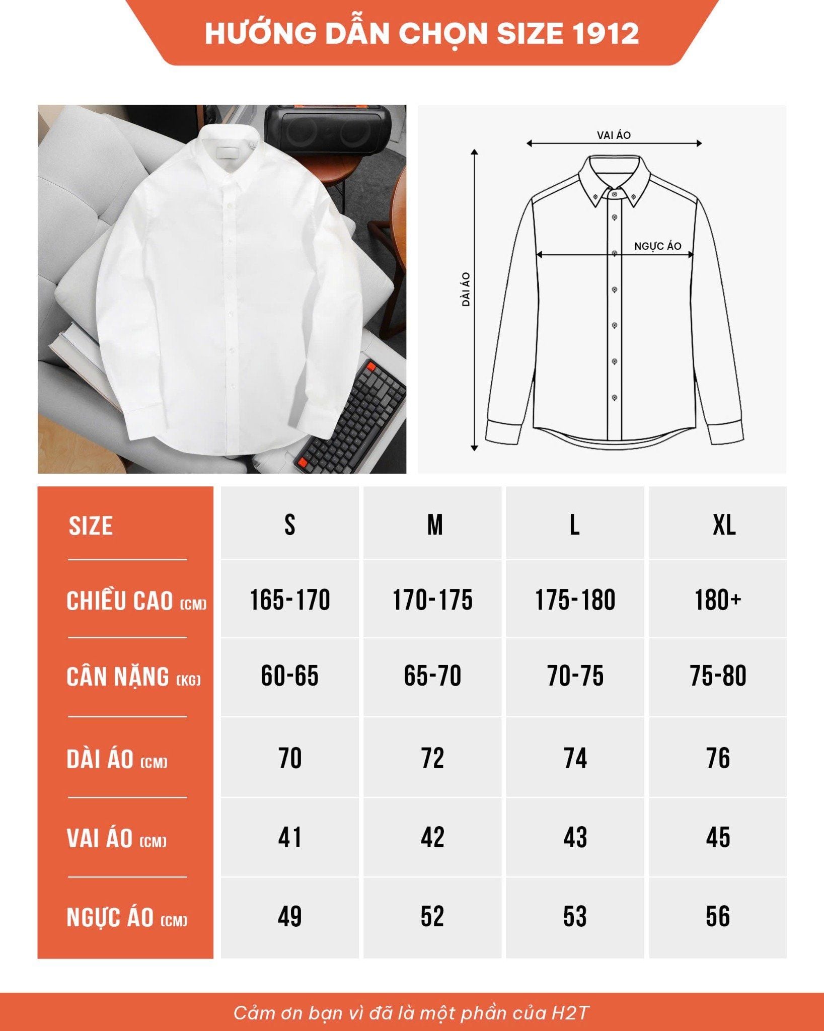  Áo Sơ Mi Dài Tay 1912 