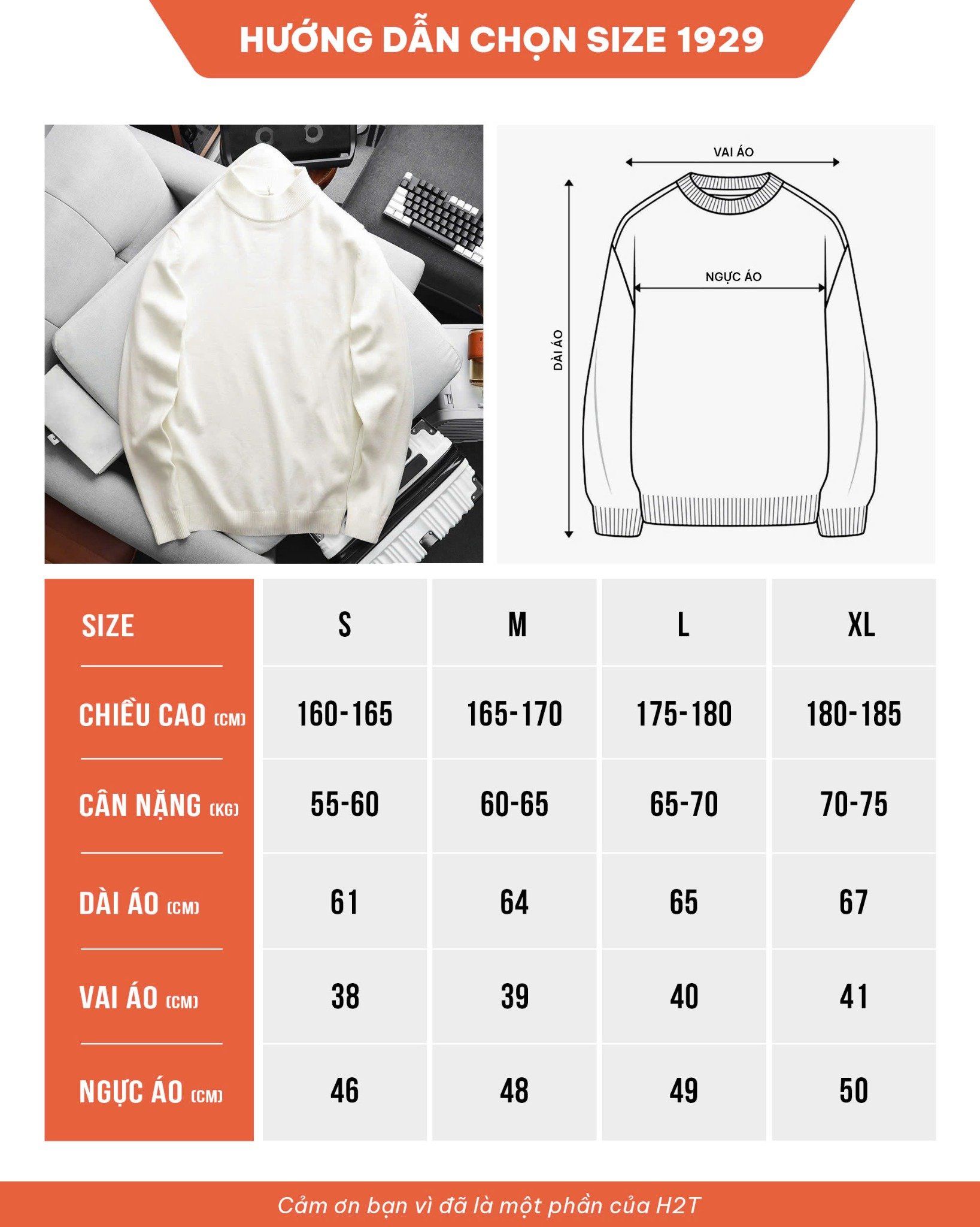  Áo Len Cổ Ba Phân 1929 