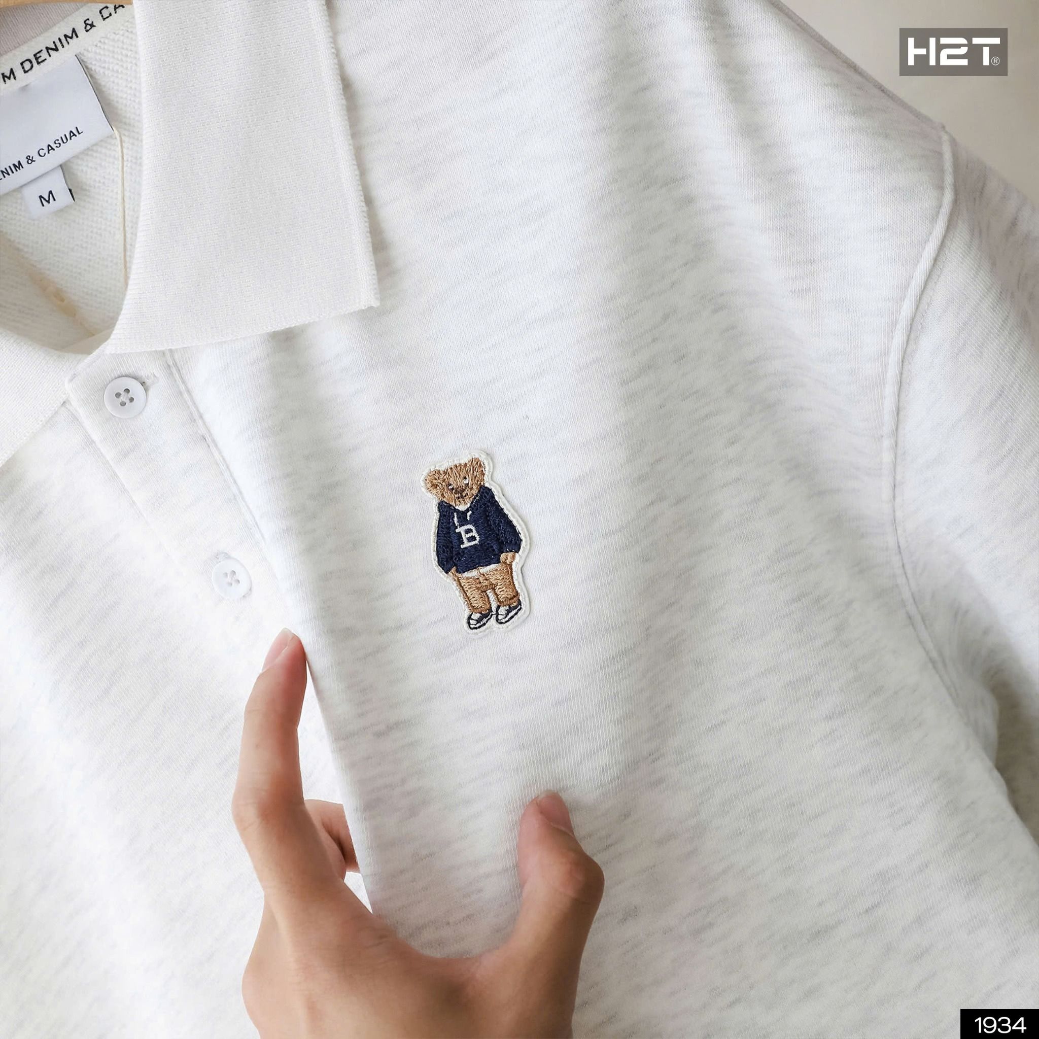  Áo Nỉ Cotton Thêu Gấu 1934 