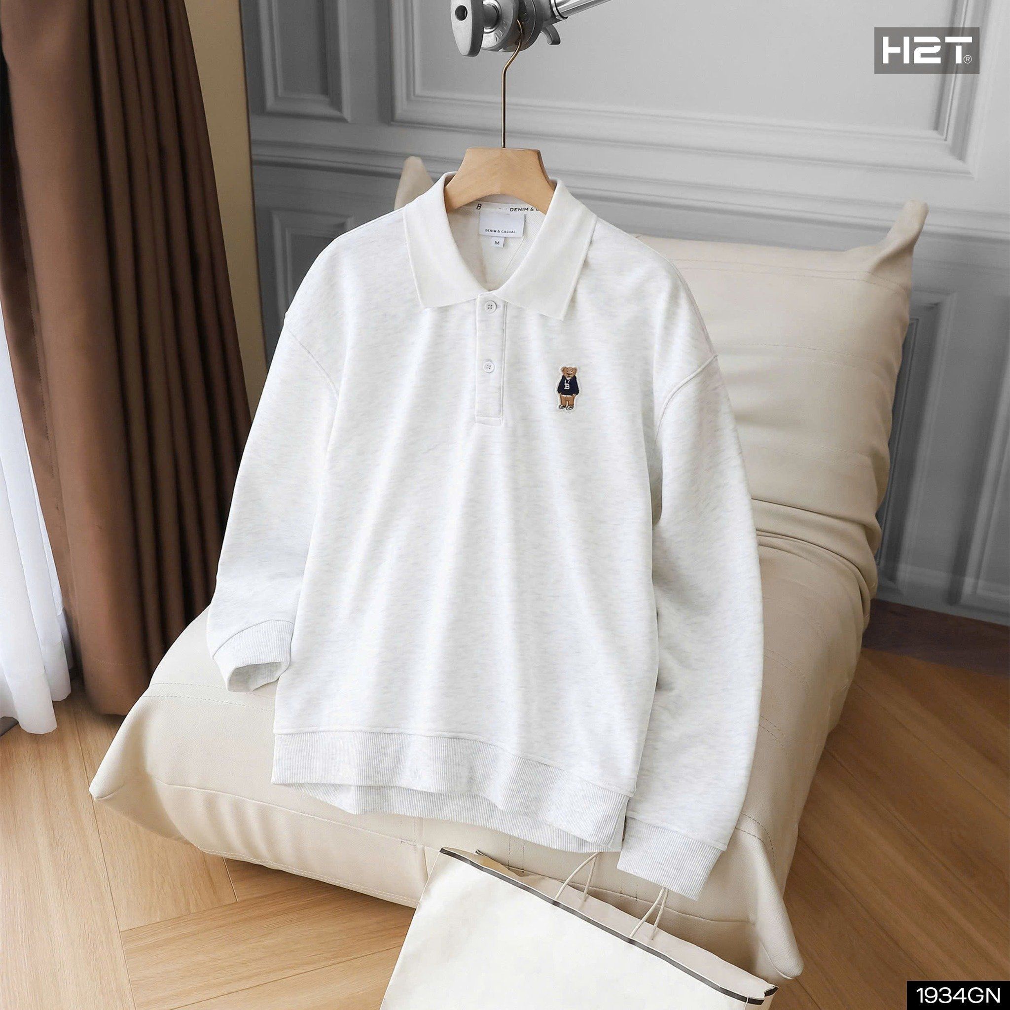  Áo Nỉ Cotton Thêu Gấu 1934 