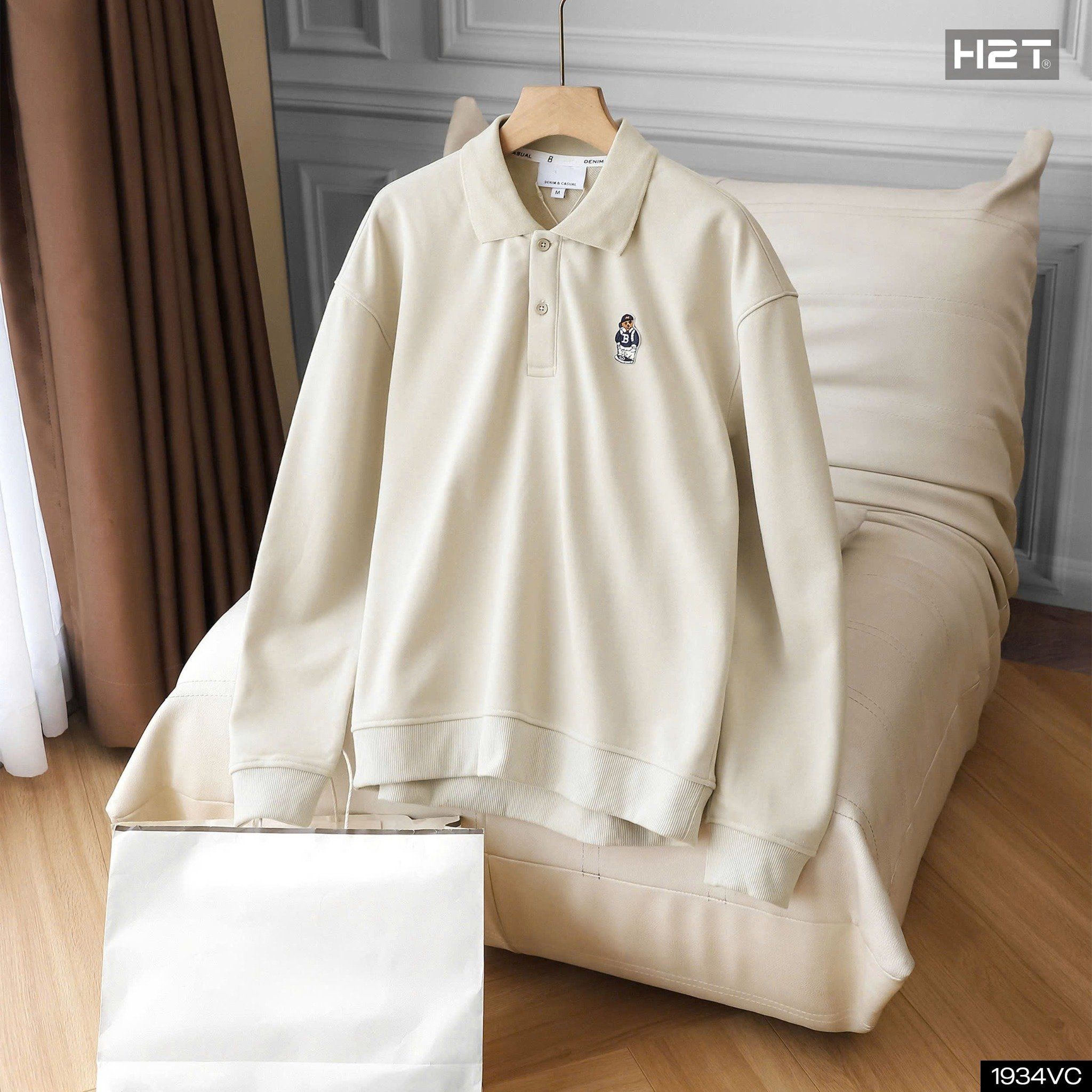  Áo Nỉ Cotton Thêu Gấu 1934 