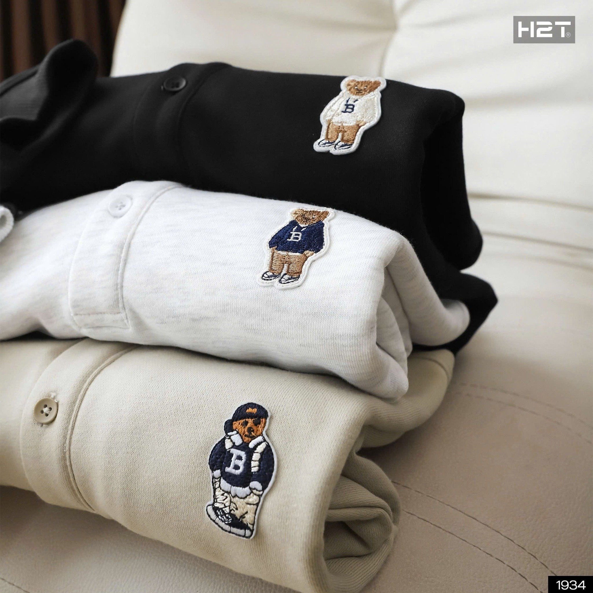  Áo Nỉ Cotton Thêu Gấu 1934 