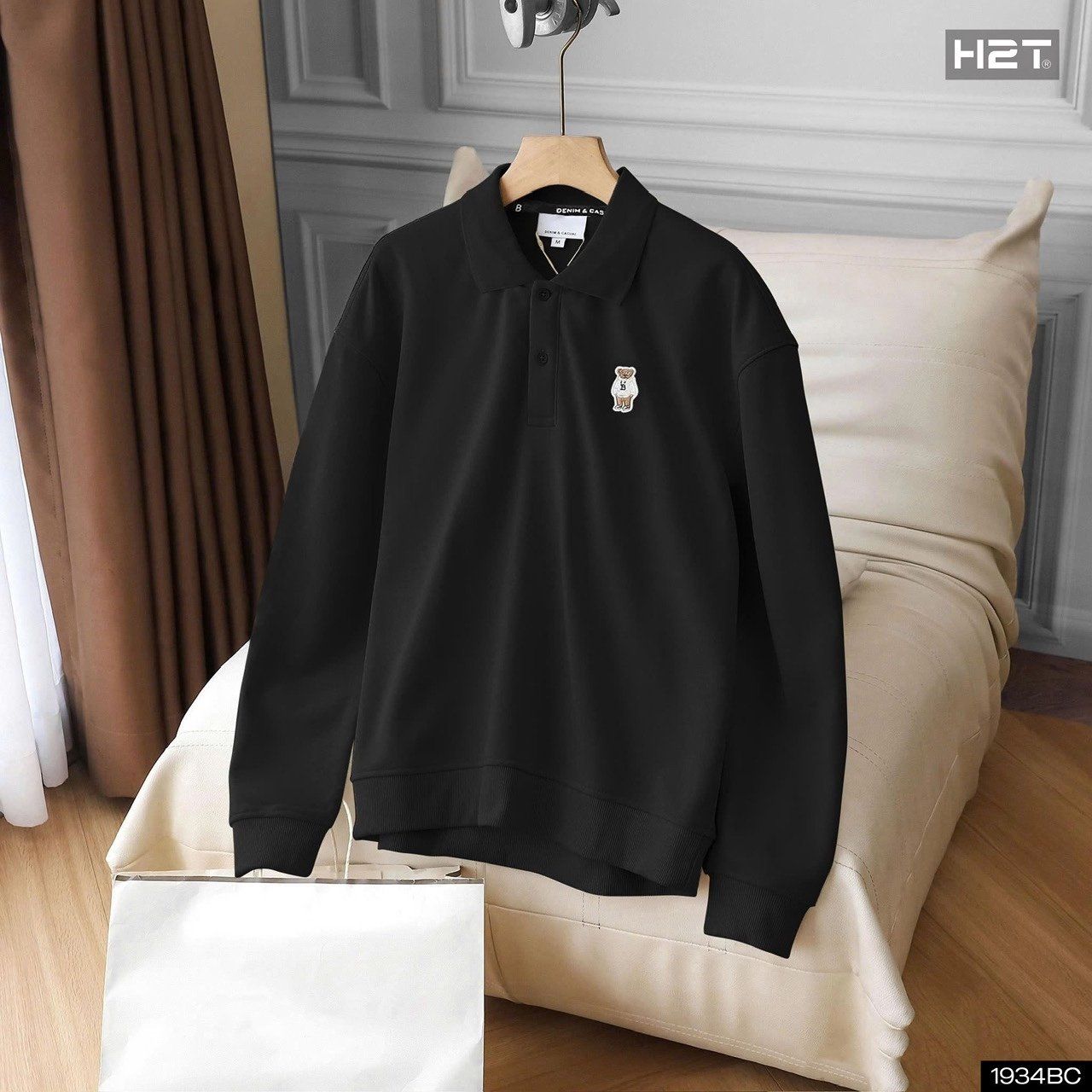  Áo Nỉ Cotton Thêu Gấu 1934 