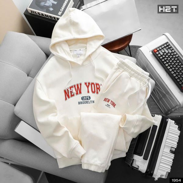  Bộ Nỉ Hoodie In Chữ 1954 