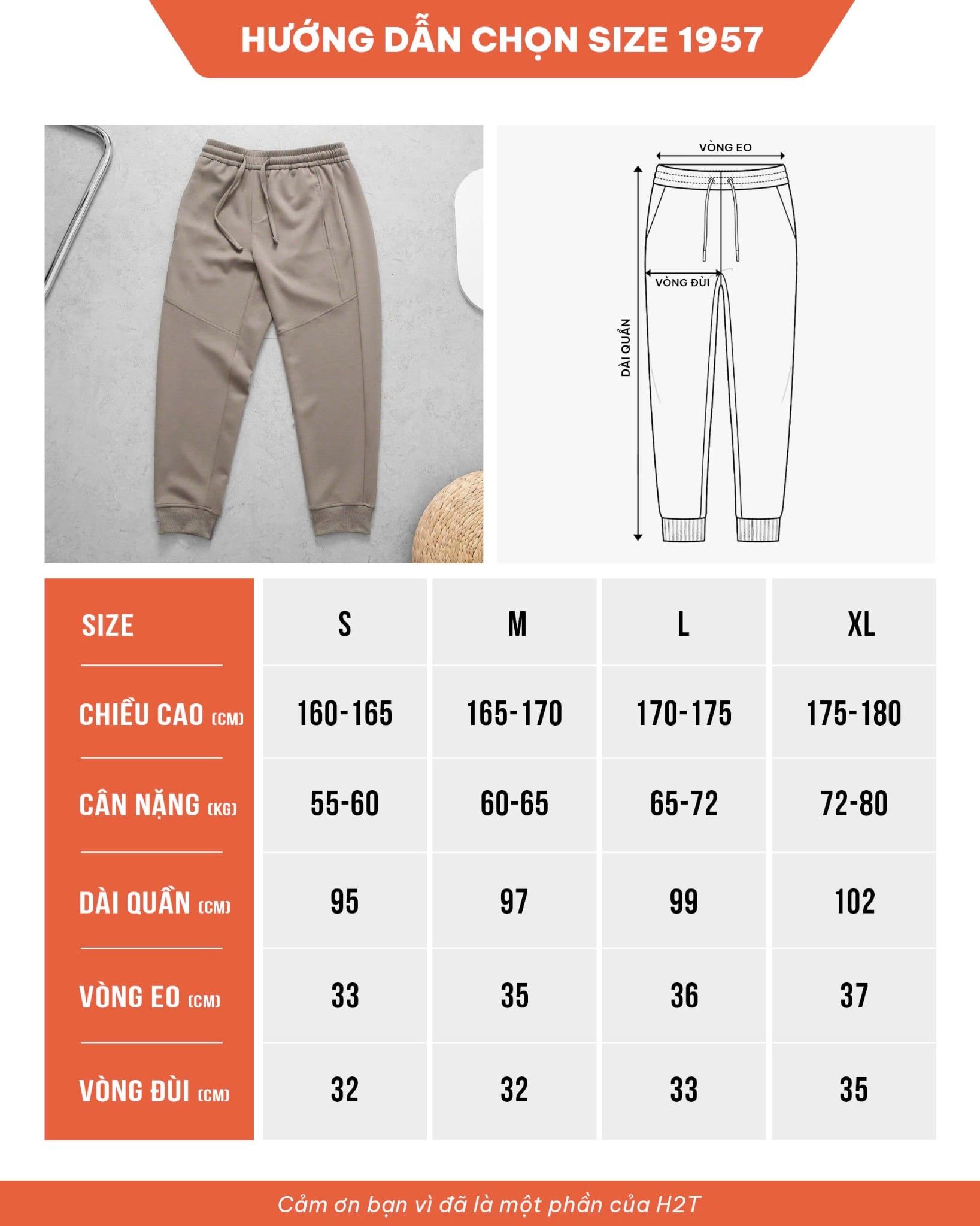  Quần Jogger Nỉ Cotton 1957 