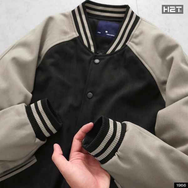  Áo Bomber Dạ Phối Tay Raglan 1966 