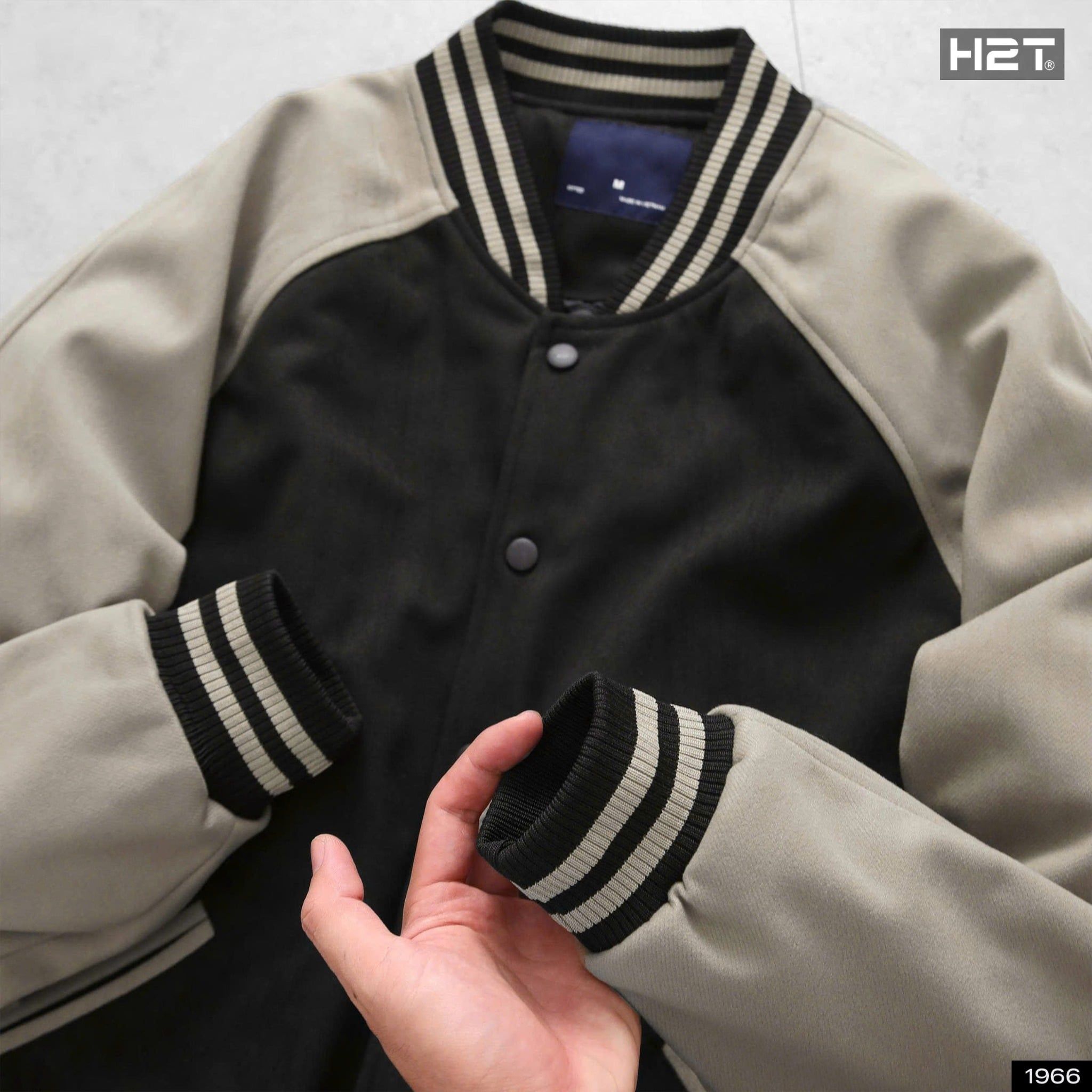  Áo Bomber Dạ Phối Tay Raglan 1966 