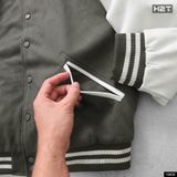  Áo Bomber Dạ Phối Tay Raglan 1966 