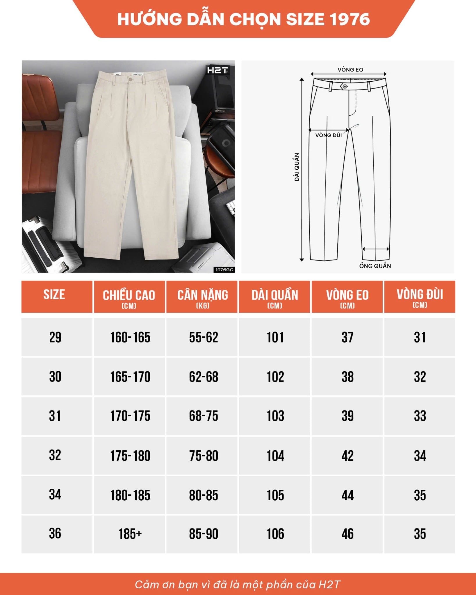  Quần Đũi Ống Suông Xếp Ly 1976 