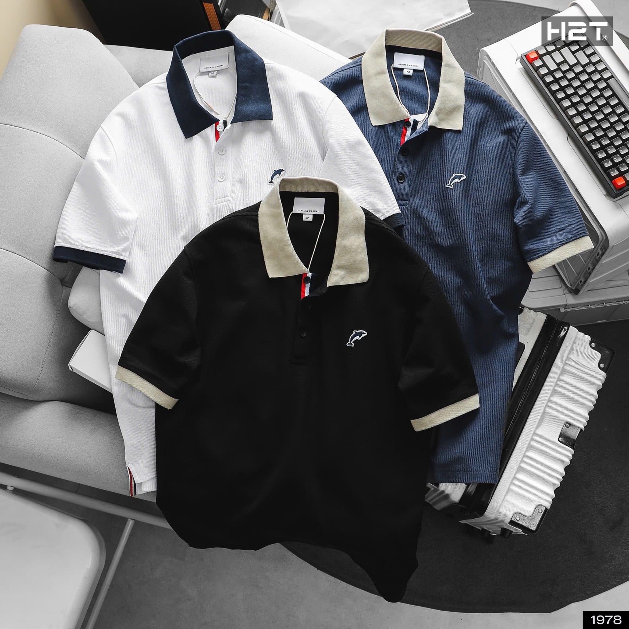  Áo Polo Cá Sấu Phối Cổ 1978 