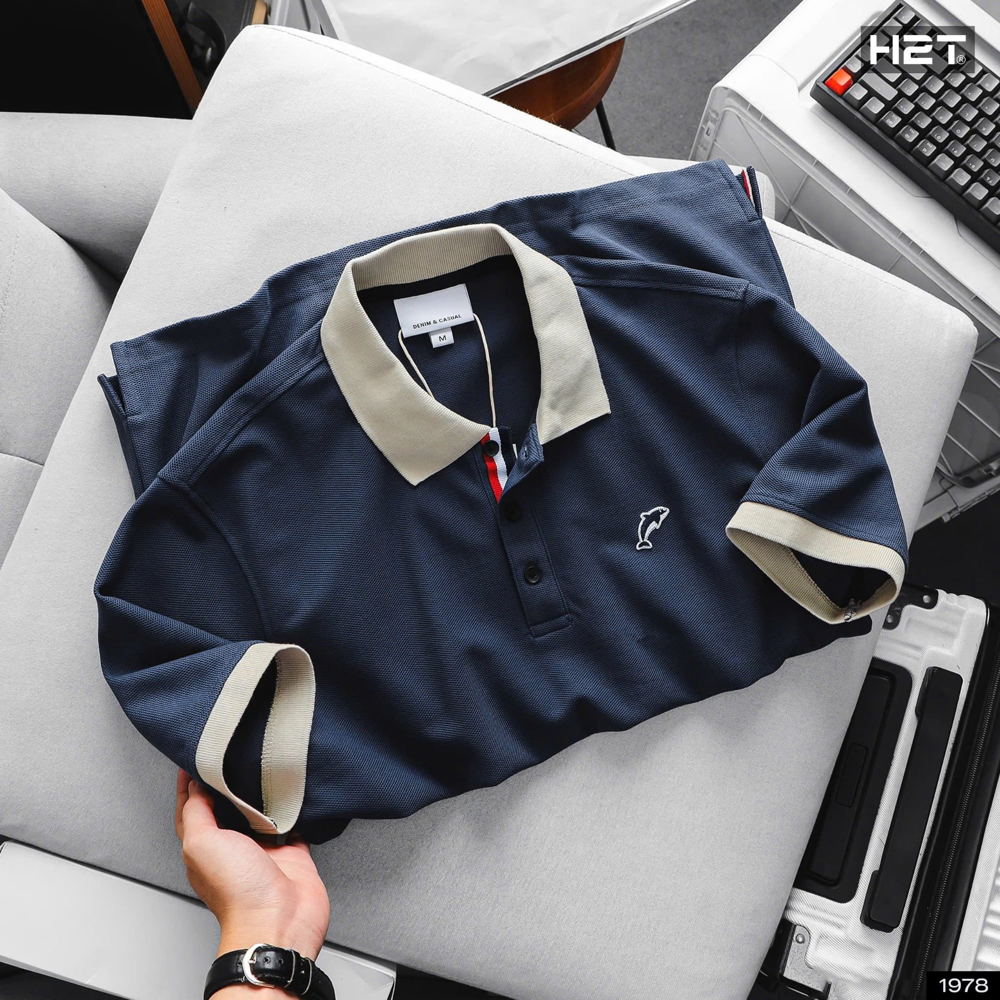  Áo Polo Cá Sấu Phối Cổ 1978 