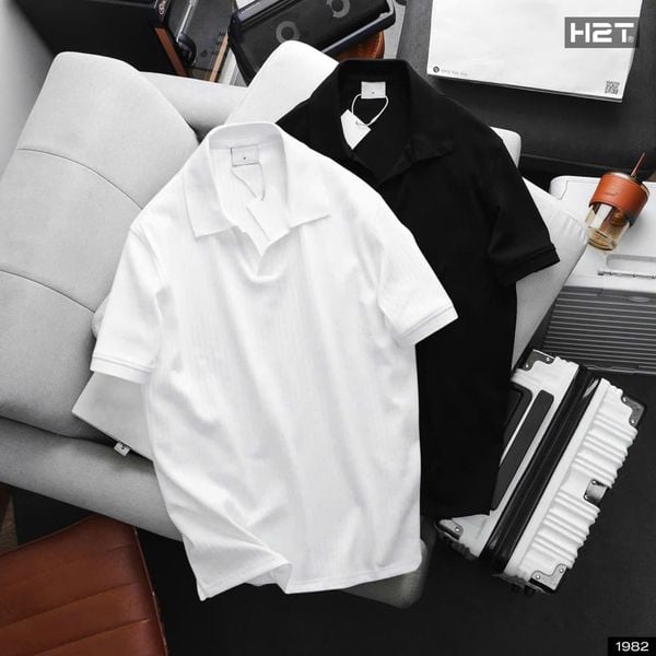  Áo Polo Cổ V Ribbed Knit 1982 