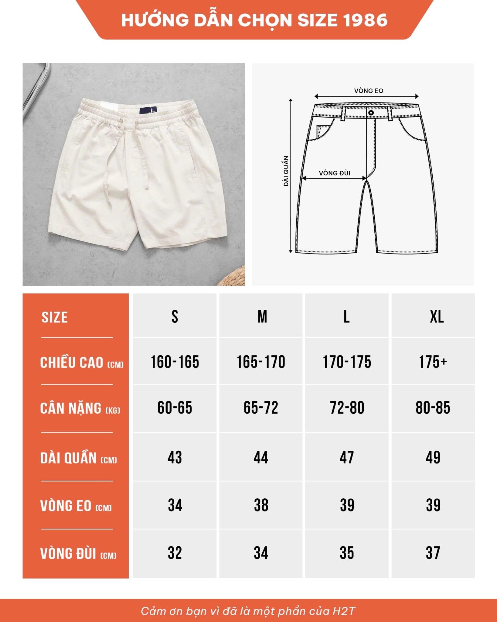  Quần Short Linen Stripe 1986 
