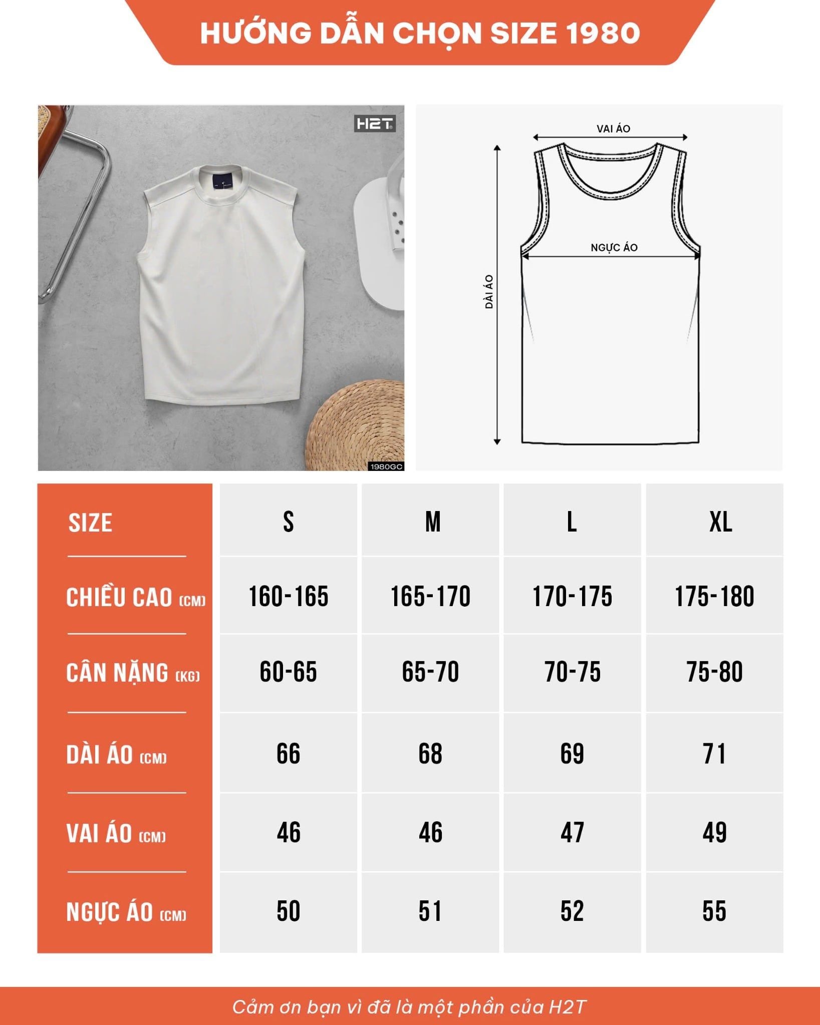  Áo Sport Fit Tanktop 1980 