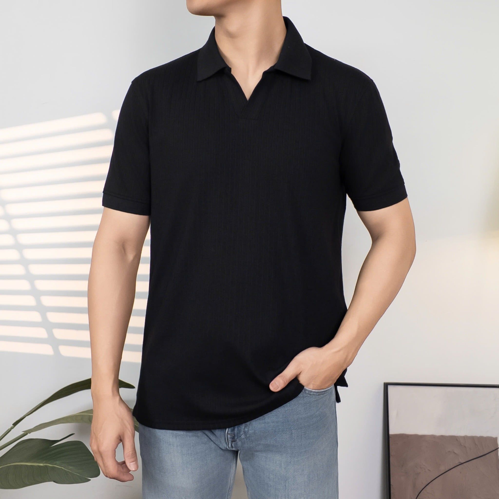  Áo Polo Cổ V Ribbed Knit 1982 