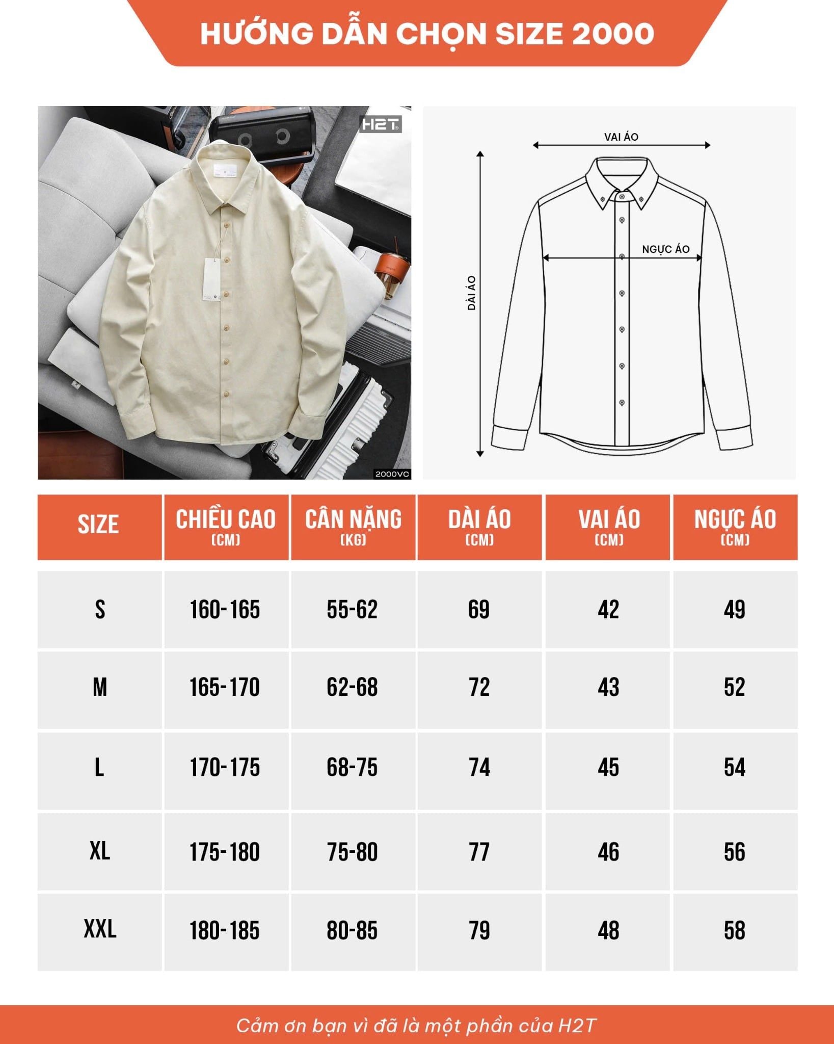  Áo Sơ Mi Kaki Cotton Basic 2000 