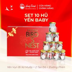 [SET 10 HŨ] Yến Baby Hũ Thủy Tinh Hung Foods - Tặng Hộp Quà, Túi