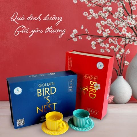 Hộp Quà & Túi Xách Cao Cấp Golden Bird's Nest | Hộp Đựng Yến Sào Sang Trọng | Màu Đỏ / Xanh Navy