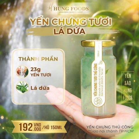 Yến Chưng Tươi Lá Dứa Hung Foods - Chưng Thủ Công, Phân Loại 75ml/150ml