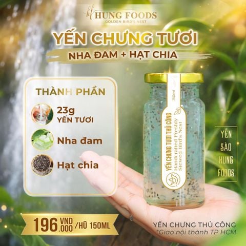 Yến Chưng Tươi Nha Đam Hạt Chia Hung Foods - Chưng Thủ Công, Phân Loại 75ml/150ml