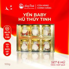 [SET 6 HŨ] Yến Baby Hũ Thủy Tinh Hung Foods - Tặng Hộp Quà, Túi
