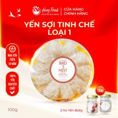 Yến Sợi Tinh Chế Loại 1 - Hộp 100g - Hung Foods Golden Bird's Nest - Tặng 2 Hũ Yến Baby