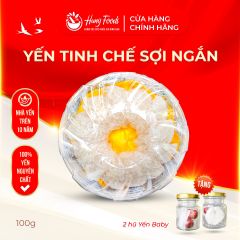 Yến Tinh Chế Sợi Ngắn - Hộp 100g - Hung Foods Golden Bird's Nest - Tặng 2 Hũ Yến Baby