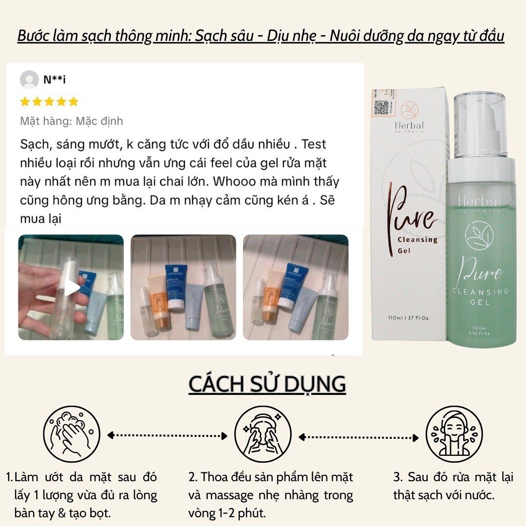  PURE CLEANSING GEL - Gel rửa mặt thảo mộc 
