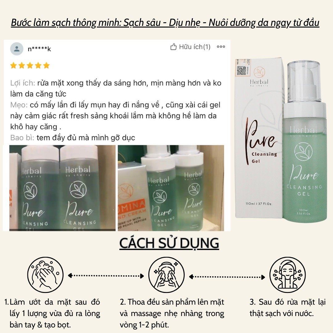  PURE CLEANSING GEL - Gel rửa mặt thảo mộc 