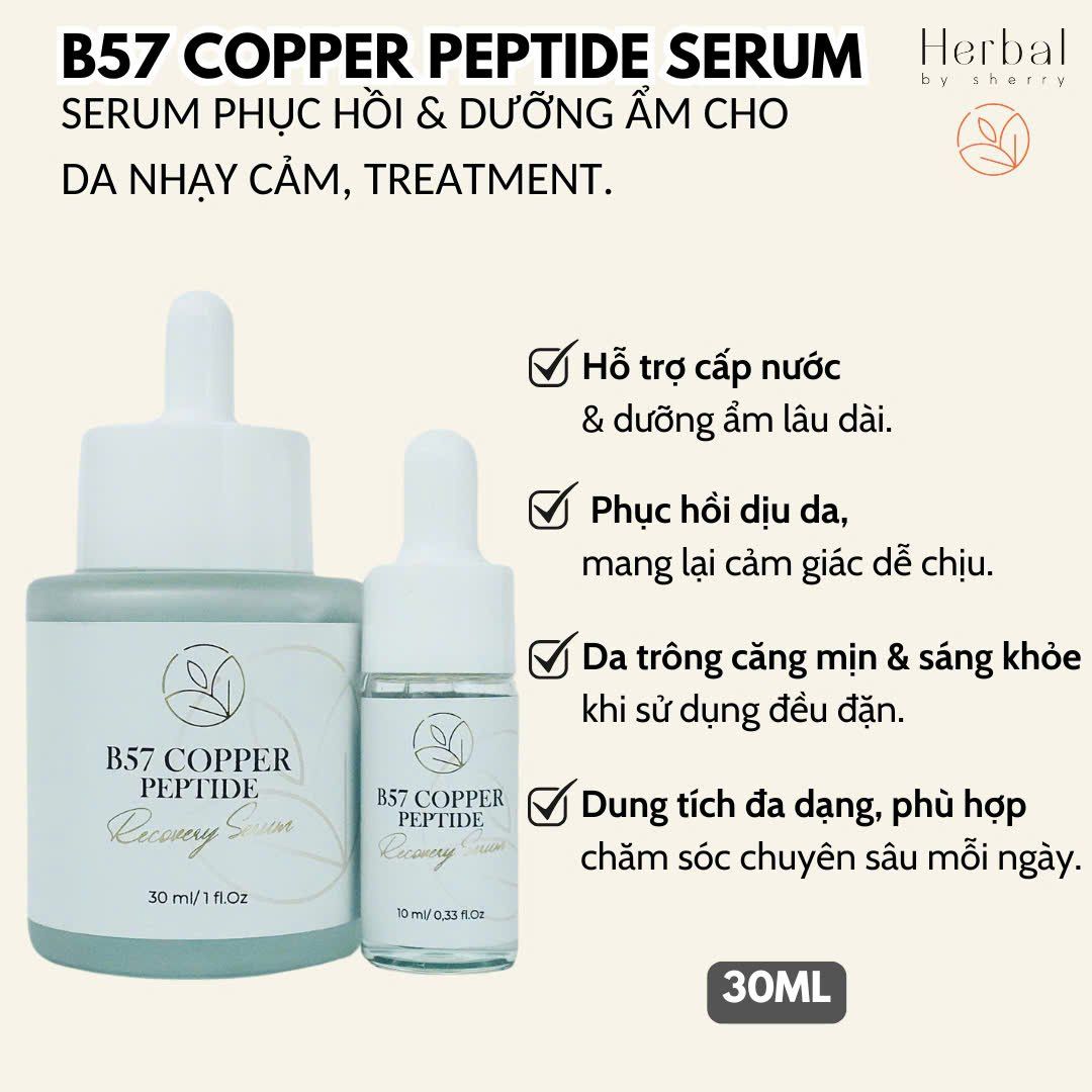  B57 COPPER PEPTIDE  SERUM- Serum đa Peptide cấp ẩm, chống lão hóa, phục hồi, làm dịu và hỗ trợ đầy sẹo 