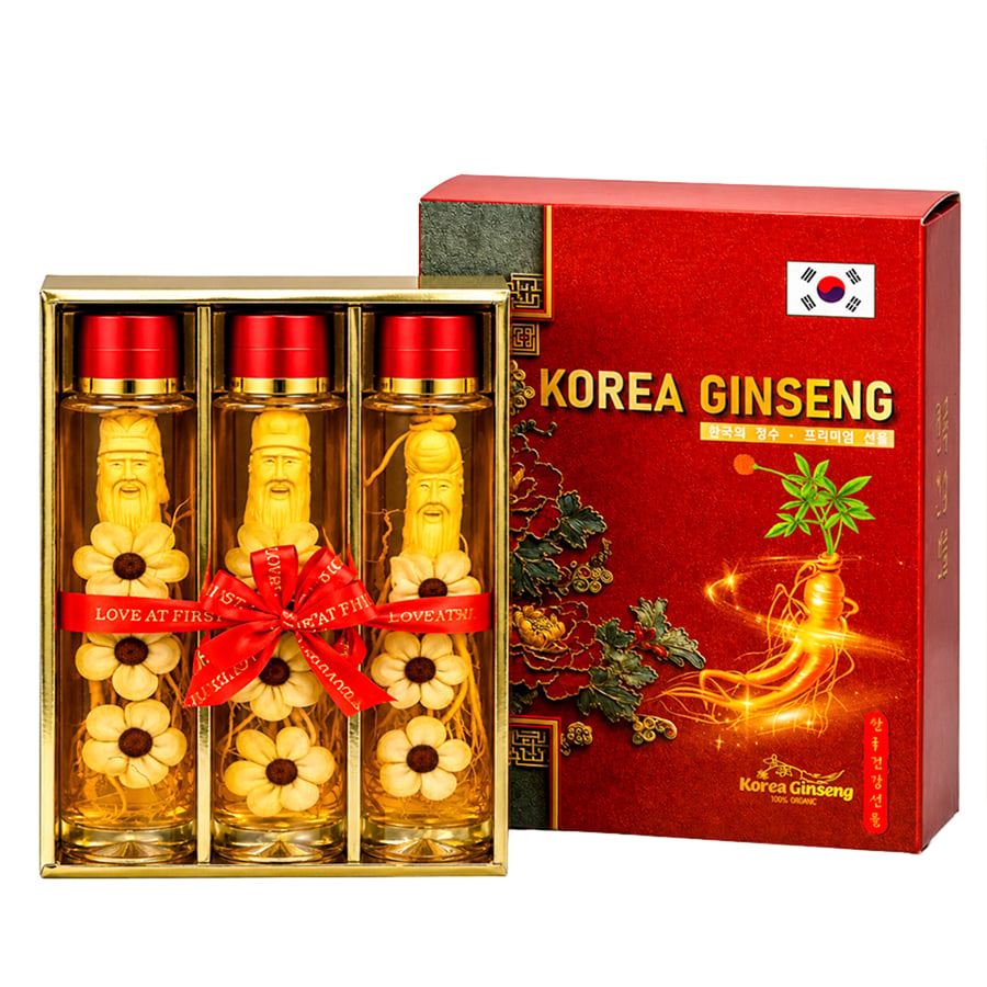 Set Rượu Sâm Điêu Khắc Phúc Lộc Thọ