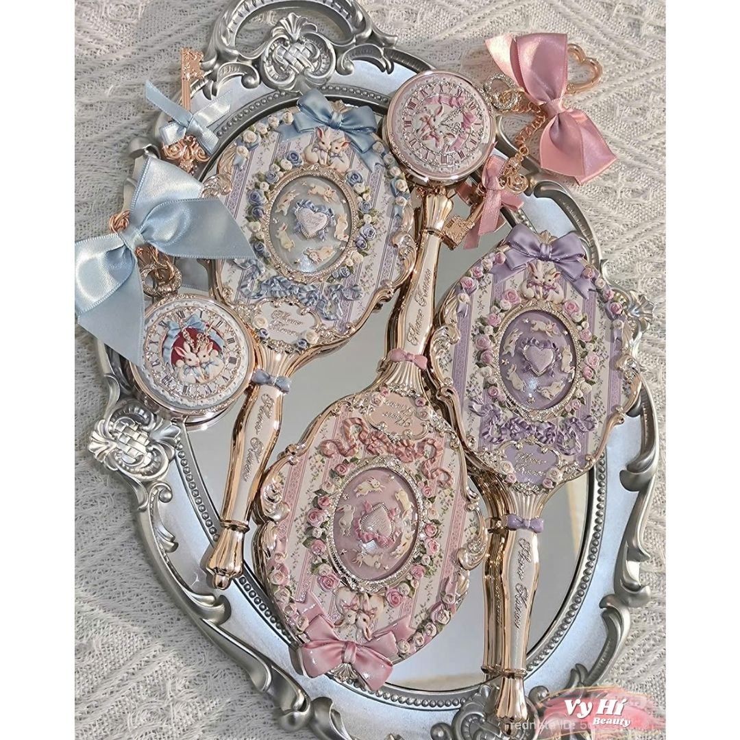 BUNNY GARDEN - Gương cầm tay Flower Knows THỎ kích thước 22 x 9.8 cm