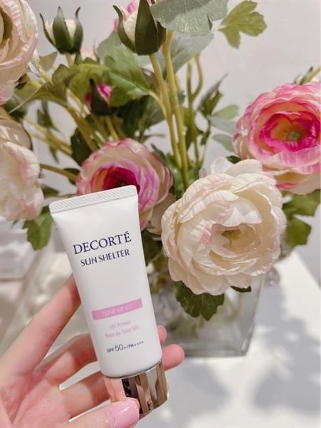 Kem chống nắng Decorte Sun Shelter Tone up CC UV Primer dùng được như kem lót nâng tông SPF50+/PA++++ 32ml