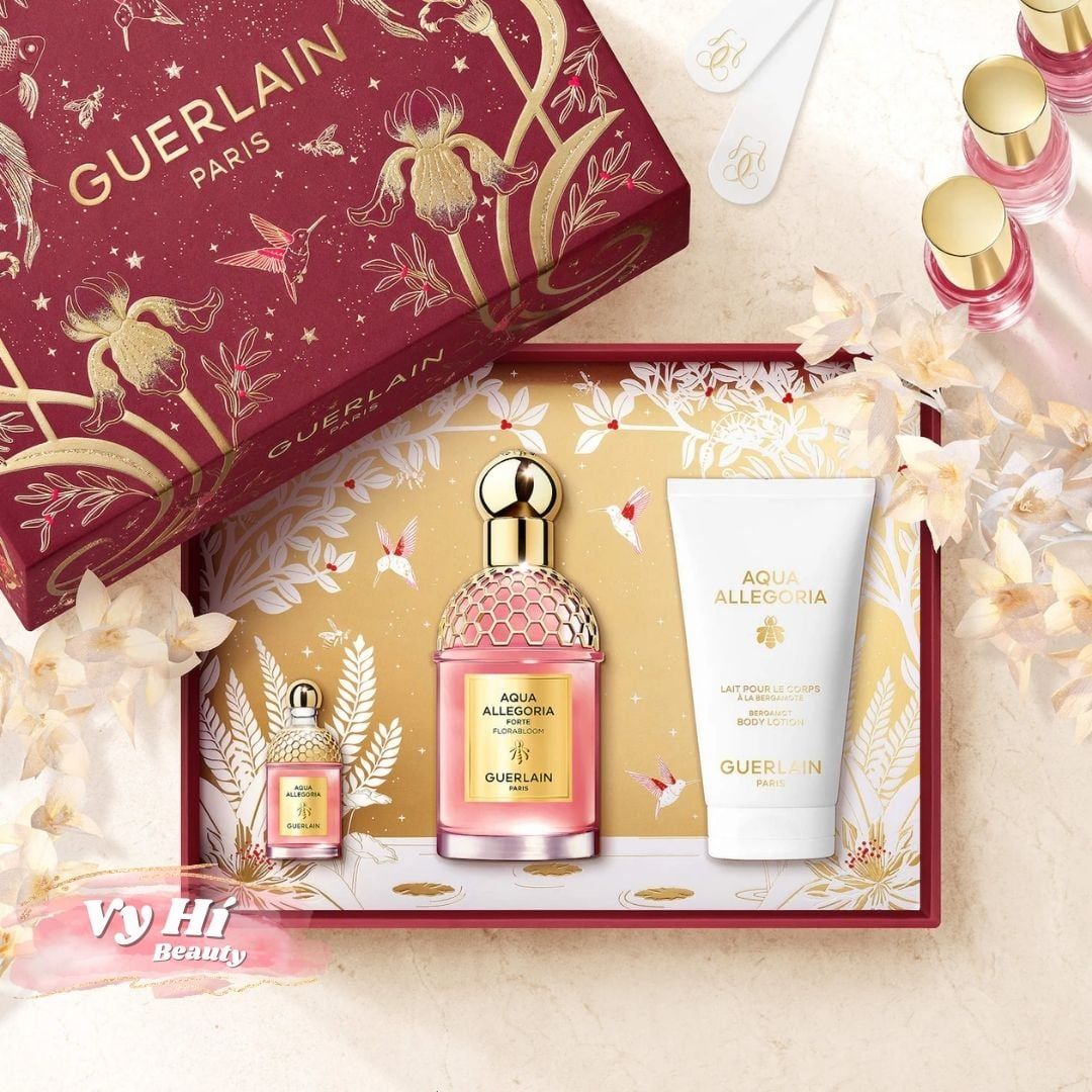 Set Guerlain Aqua Allegoria 3 món gồm: Nước hoa 75ml + 7.5ml + Lotion 75ml