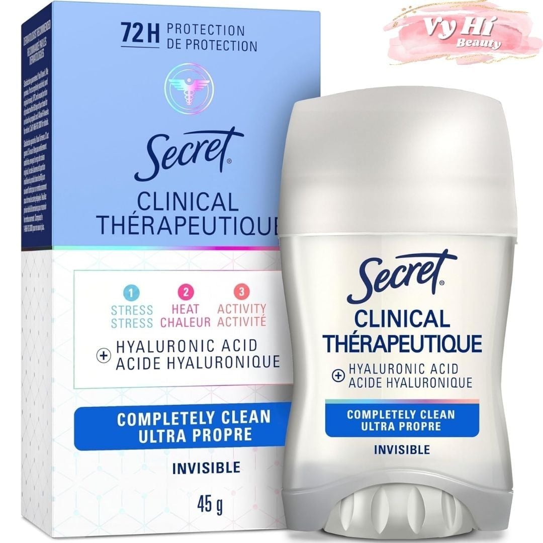 Lăn khử mùi Secret Clinical 100h Invisible Solid NGĂN MỒ HÔI & CẤP ẨM 45g