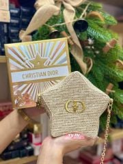 Túi đựng makeup Dior Holiday 2025 DÁNG NGÔI SAO + BOX NGÔI SAO VÀNG 18 x 14 x 6 cm