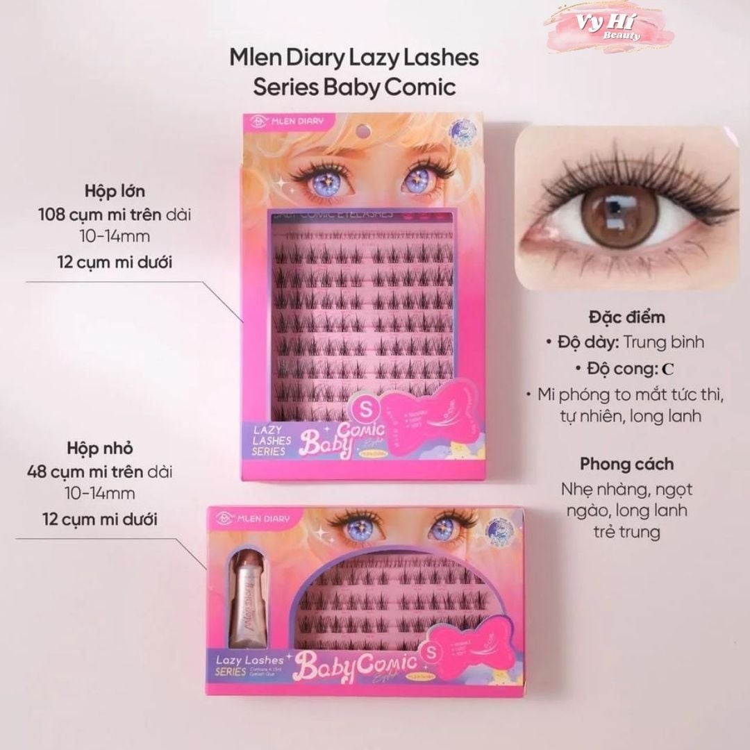 Mi Giả Mlen Diary Baby Comic Lông Mi Anime Tự Nhiên Giúp Mắt To Tròn Hoạt Hình