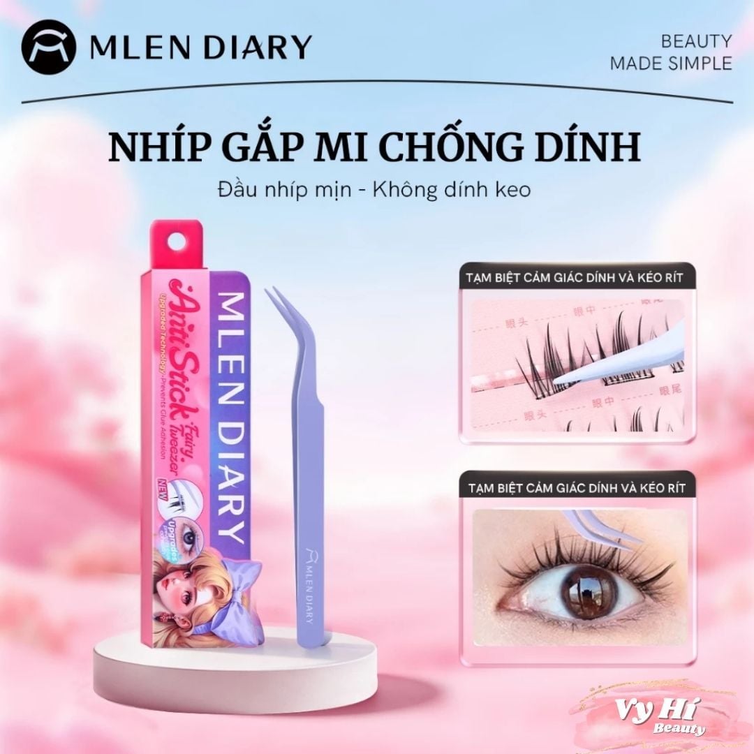 Nhíp gắp mi Mlen Diary Inox Chống Dính Chuyên Nghiệp 3.0 Phủ Lớp Chống Dính Nano