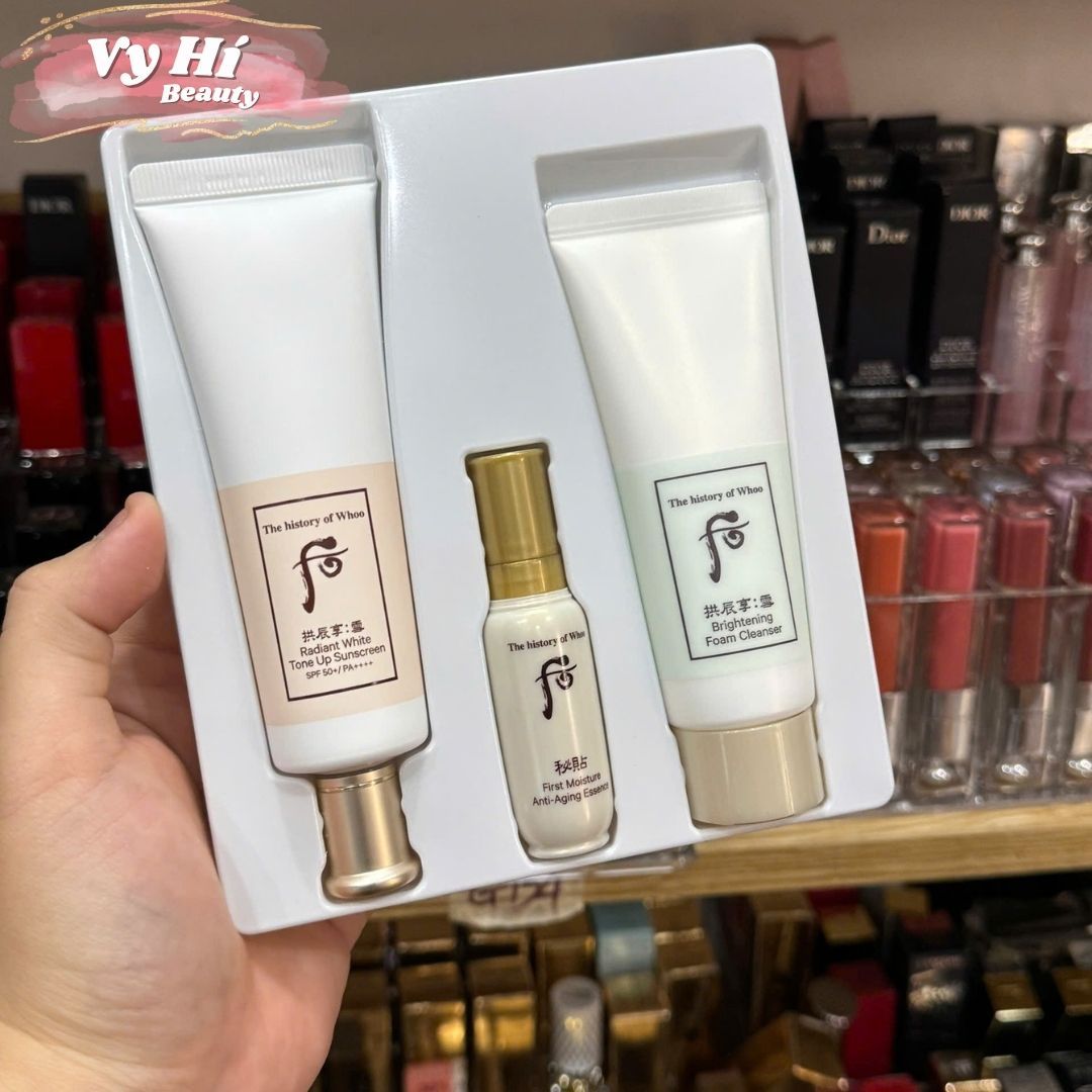 Set kem chống nắng Whoo Seol Radiant White Tone Up SPF 50+/PA++++ 3 món