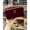 Túi đựng makeup Charlotte Tilbury Đỏ Burgundy sang chảnh 20 x 10 x 10 cm