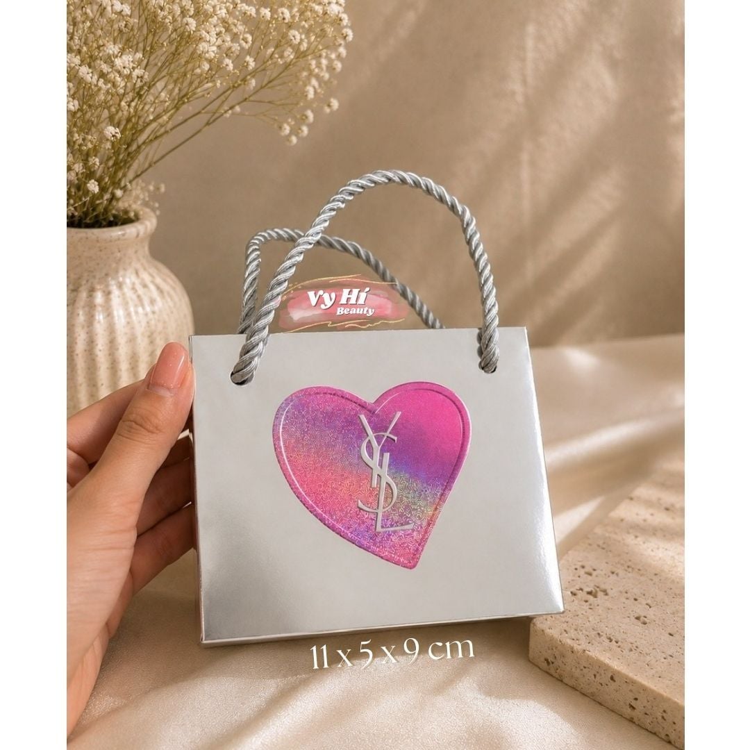 Túi giấy YSL BẠC TRÁI TIM HỒNG