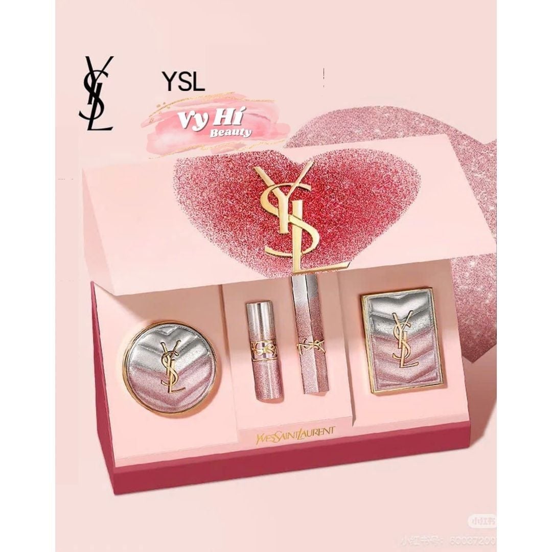 Set YSL 4 món VALENTINES hộp giấy chữ nhật