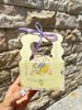 Túi quà giấy có quai thắt nơ họa tiết hoa 10 x 7.5 x 6.8 cm